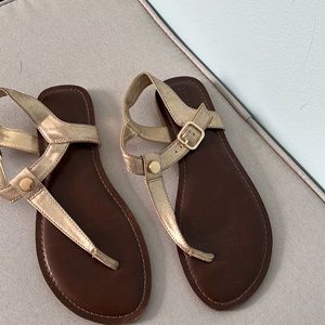 Womens gold tone sandals
